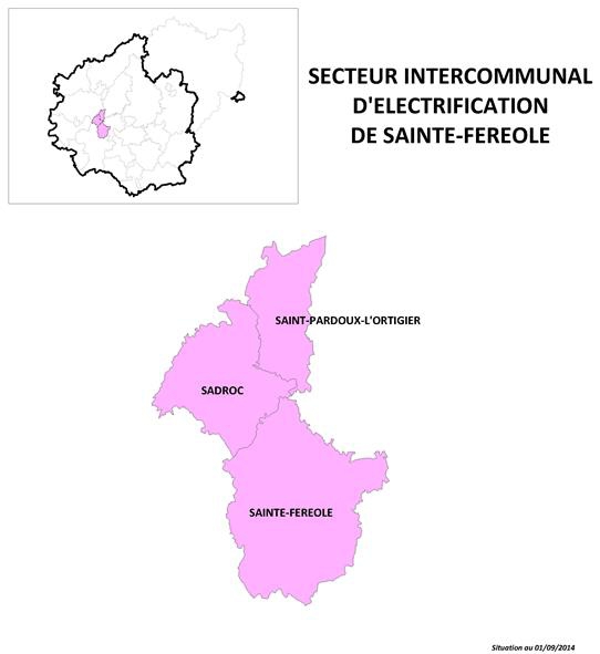 Carte secteur d'énergie Sainte-Fereole